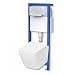 Produktbild Domino Lavita Vorwandelement inkl. Drückerplatte + Wand WC LINO ohne Spülrand + WC-Sitz mit Soft-Close-Absenkautomatik (Drückerplatte OW) Toilette Komplett Sett WC