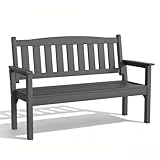 Psilvam 3-Person Outdoor Memorial Bench, All-Weather Poly Lumber Garden Bench,...