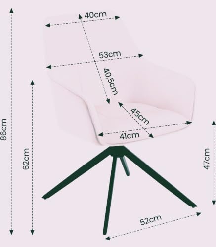 Image of Set of 4 Chairs 360 Degree Rotating Legs Stylish, Modern, Elegant & Comfortable Linen Fabric Arms Chairs for Dinning Living Hotel Cafe (Beige Linen Set of 4)