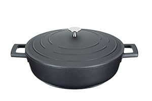 MasterClass Cast Aluminium 4L Shallow Casserole Dish with Lid