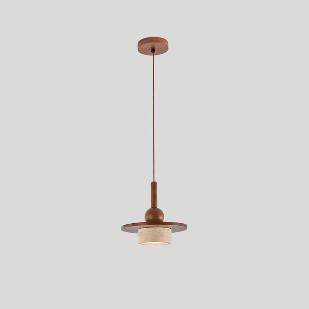 Minimalistyczna lampa sufitowa z kamienia naturalnego na stolik nocny, żółty trawertyn japońska lampa wisząca, nowoczesna lampa wisząca w stylu nordyckim do jadalni, sypialni