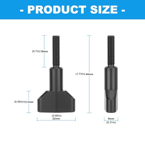 Tornillo de pulgar de aluminio de 5mm con cabeza en T para cámara réflex 5