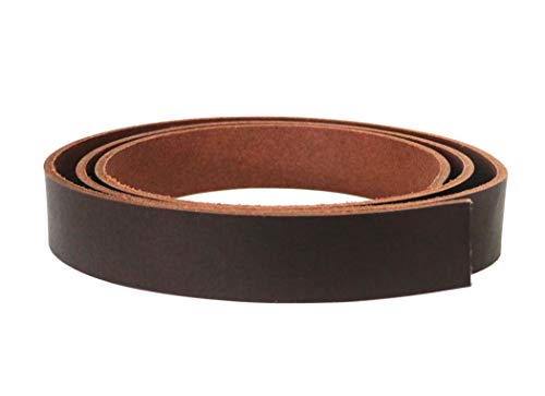 Buffalo Leather Strap, Leather Belt Blank Strip, 3/4” Wide Heavy Weight Thick 8Oz - 10Oz, 55” To 60” In Length, Brown West Tan Leather Strip For Belts, Leather Lanyard, Leather Cord String #TOP2