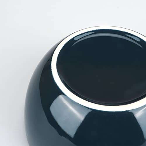 4 Pcs Cereal Bowls, 800Ml Soup Bowl Polka Dot Striped Porcelain Bowls Set Blue For Cereal Noodles Salad Ramen Oatmeal Snack, Dishwasher & Microwave Safe #TOP6