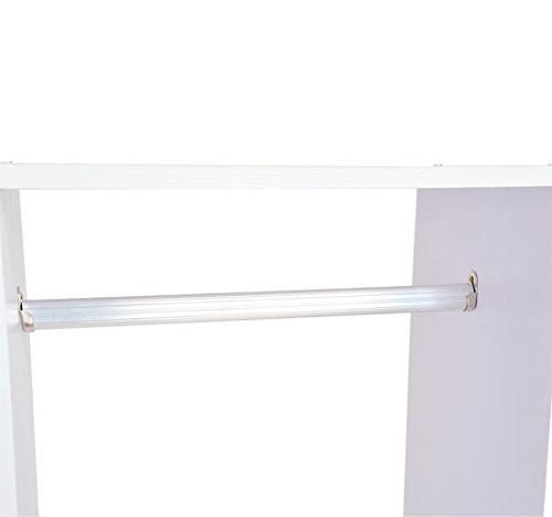 HOMCOM Stand Appendiabiti da Terra con Ruote, Guardaroba con 3 Ripiani e Barra Appendiabiti in Legno, 80x40x128 cm