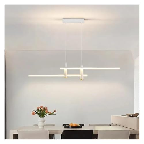 Lampe à suspension LED Chaner blanche L150cm pour îlot de cuisine modernise