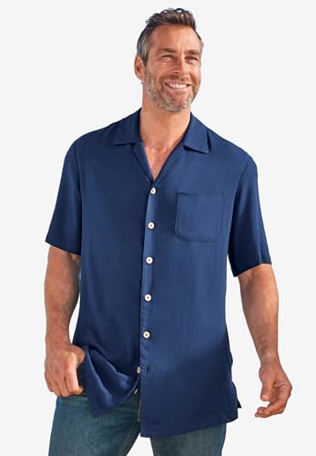 KingSize Men's Big & Tall Solid Camp Shirt4