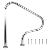 Corrimano per Piscina in Acciaio Inox 304 - Portata Massima 150 kg (330 Libbre), Viti di Espansione Incluse, Ideale per Piscine Interrate, Design Resistente E Antiruggine. Silver 31.5(L) x31.5(H)