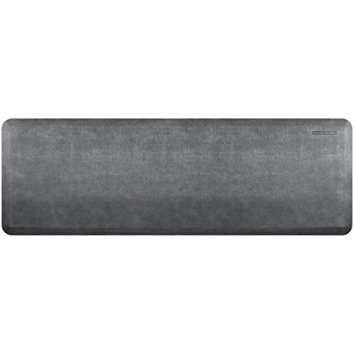 WellnessMats Linen Collection Anti-Fatigue Floor Mat, Slate, 72 in. x 24 in. x ¾ in. Polyurethane – Ergonomic Support Pad for Home, Kitchen, Garage, Office Standing Desk – Water Resistant, Non-Slip,