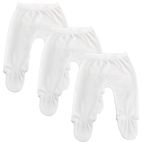 Image of 123 Bear Baby Soft Cotton Spandex Pants with Feet