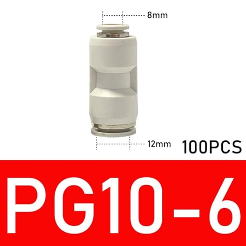 Raccords de cylindre haute pression PG10-6 droit pneumatique 100pcs - 2