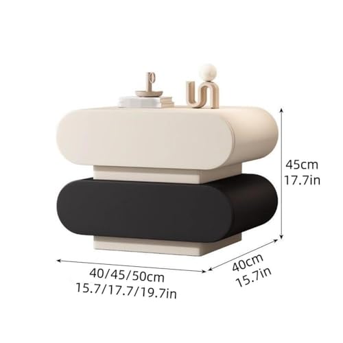 Mesita de noche compacte anti-encombrement avec 2 grands tiroirs