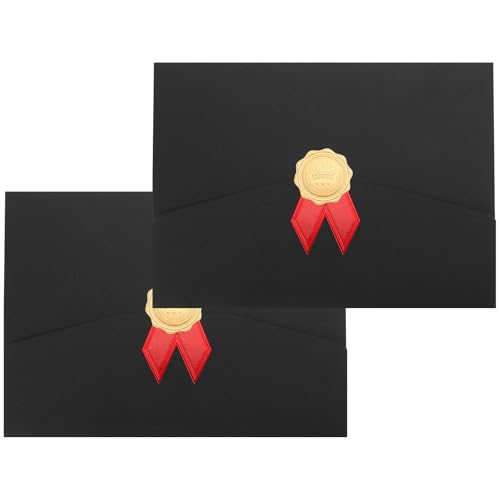 POPETPOP Remise de Diplôme Élégante Couverture de Prix en Papier Cartonné, Lot de 2pcs pour Présentation et Protection de Certificats à Domicile Bureau