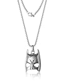 DC Comics Stainless Steel Men's Batman Mask Pendant - Elegant Jewelry with 22' Chain