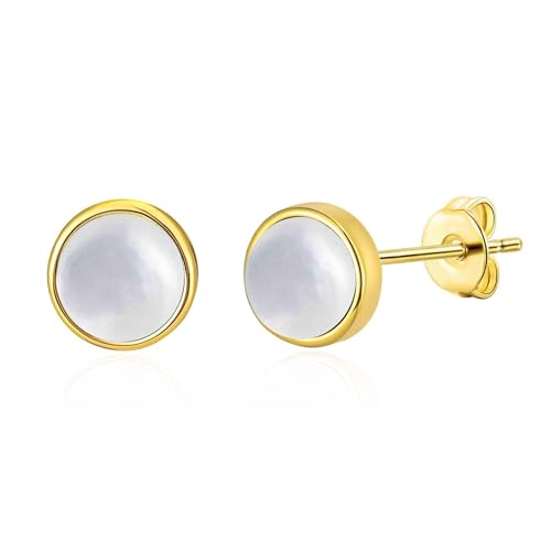 Image of Philip Jones 18k Gold Plated Mother of Pearl Stud Earrings