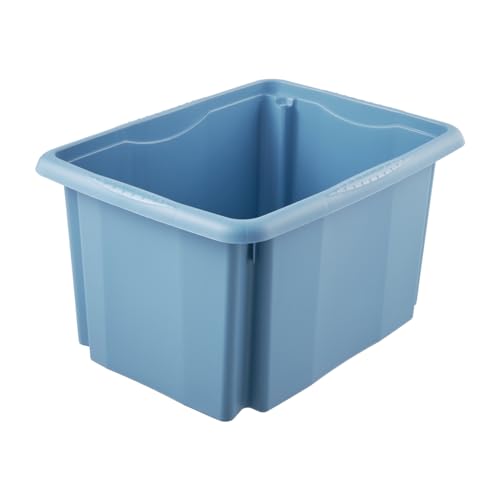 keeeper Aufbewahrungsbox mit Dreh-/Stapelsystem, 15 l, 38 x 28,5 x 20,5 cm, Emil Eco Line, Blau (Eco Sky Blue )