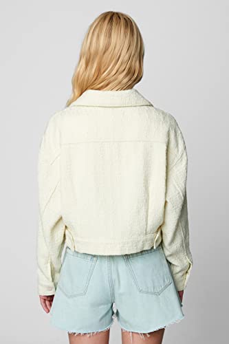 [BLANKNYC] Womens Luxury Clothing Tweed Cropped Jacket With Snap Front Closure, Comfortable & Stylish Coat3