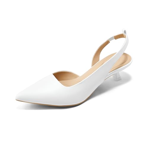 Arromic Pointed Toe Kitten Heels Pumps for Women, Slingback Heels for Women, Comfortable Low Heel Dress Shoes