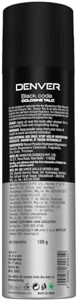 DENVER Black Code Talc 100GM | Scented Talcum Powder for Men
