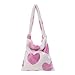 Domybest Sac à Bandoulière en Peluche Imprimé Coeur et Fleur Grande Capacité Sac à Main Fausse Fourrure Femme Sac Portés épaule Femme Mode