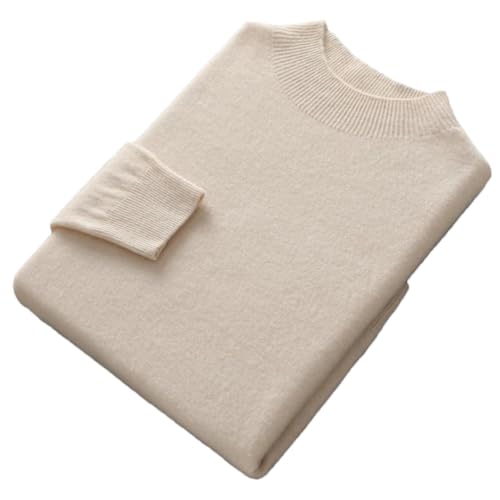 Men's High Neck Knitted Long Sleeve Pullover Solid Color Top