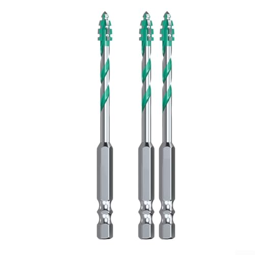 3PC Eccentric Drill Bits Compatible with For Glass, Wood, Metal, and Tiles Carbide Set for All Tasks (6mm)
