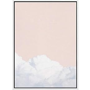 SIGNWIN Framed Canvas Wall Art Pastel Pink Sky...