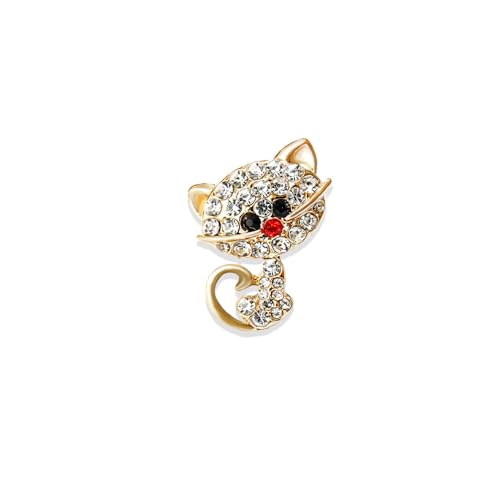 Image of Cute Cat Collar Brooch Pin for Women Girls Rhinestone Cubic Zirconia Kitten Animal Pet Lapel Pin Dress Hat Coat Backpack Badge Accessories Brooches Pins Dainty Jewelry Gifts Christmas