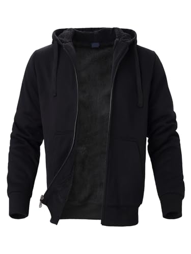 Image of Gary Com Heavyweight Sherpa Hoodies for Men, Thick Fleece Lined Full Zip Up Winter Warm Sweatshirts Work Jackets