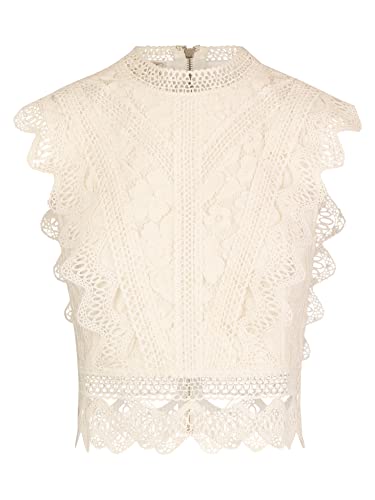 ApartFashion Damen Spitzentop, Creme, 38 EU
