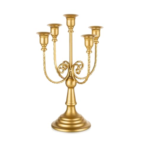 Yingtuwinh 2 StüCk 5 Kerzen Gusseisen Metall Kandelaber Kegel Kerzenhalter 12 Zoll FranzöSisch Tisch Kaminsims FüR Hochzeit Candlelight Dinner...