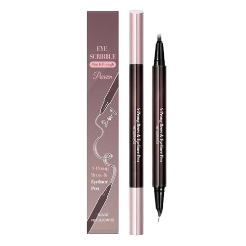 Brow Pen - 2-In-1 Double Ended Liner | Eye Pencil for Beauty Makeup Women Girl Dating Party Gathering, Precise Brow Shaping and Smooth Eyeliner with Long-Lasting Wear