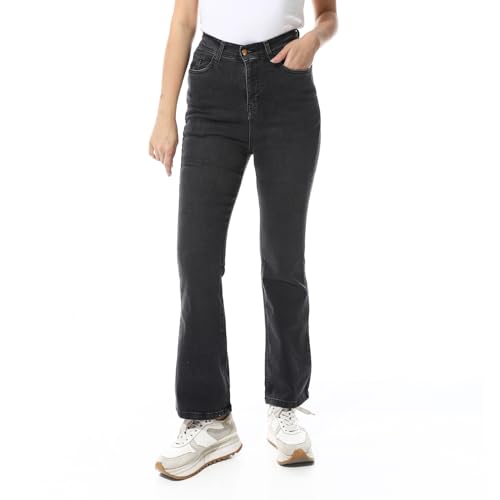 Andora Denim Flare Leg Casual Jeans_Grey_36