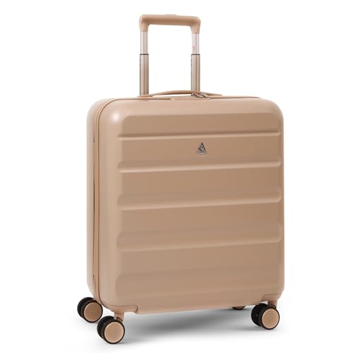 Aerolite 56x45x25cm British Airways Jet2 & easyJet Upgrade Maximum Allowance Large Lightweight 8 Wheel Carry On Hand Cabin Luggage Bag Suitcase 56x45x25 with TSA Approved Lock (Beige)