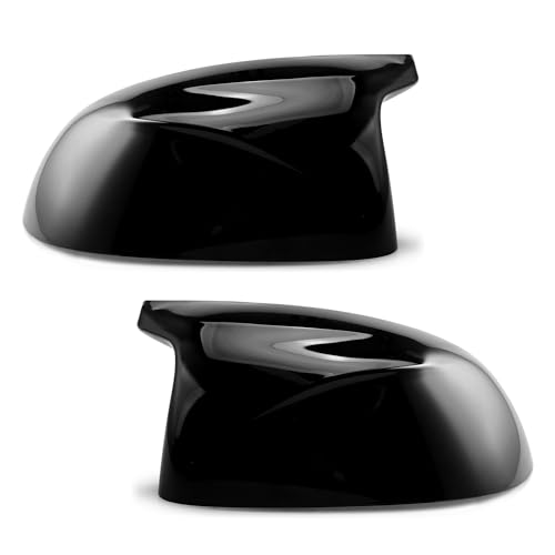 Asasytal Car Rearview Mirror Covers, ABS Plastic Car Side Wing Mirror Cover Caps Compatible with F15 X5 F16 X6 F25 X3 F26 X4 2014-2018 Rear View Cap,Glossy Black, 1 Pair