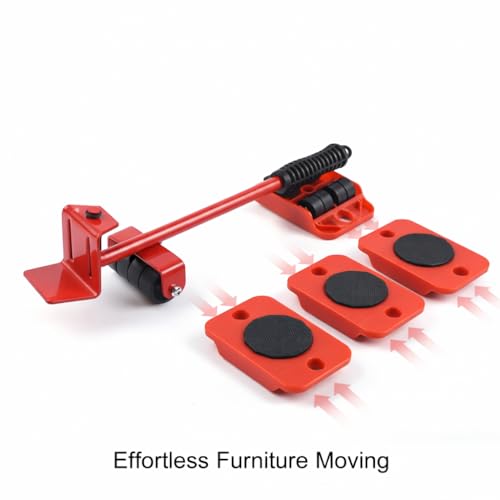 Image of DecorTwist Furniture Mover & Lifter Set with 360 Rotating Wheel Pads - Move Sofa, Fridge, Bed & Washing Machine Without Lifting | Floor-Safe Steel Tool for Tiles, Marble & Wood