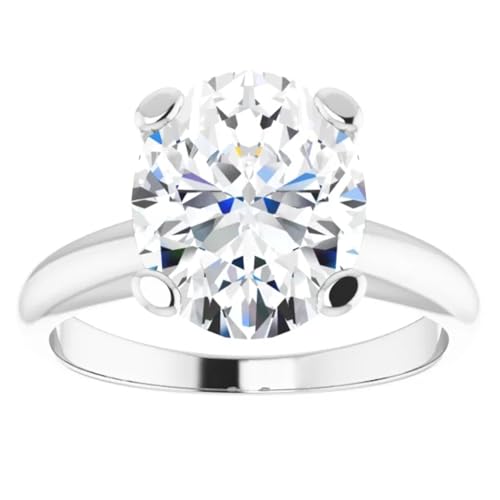 4 Carats Oval Cut Lab Diamond Engagement Ring3