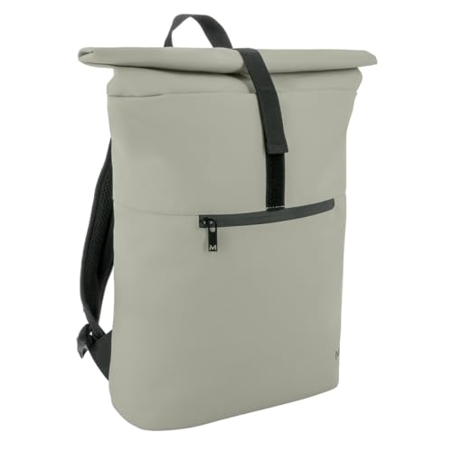 MOBILIS Sac à Dos Urbain Roll Top - Poche Renforcée pour Ordinateur Portable 14-16'' - Capacité 16L - Déperlant - Gris Mineral