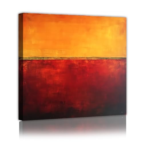 Peinture en champ de couleur orange et rouge pour réchauffer l'ambiance du salon