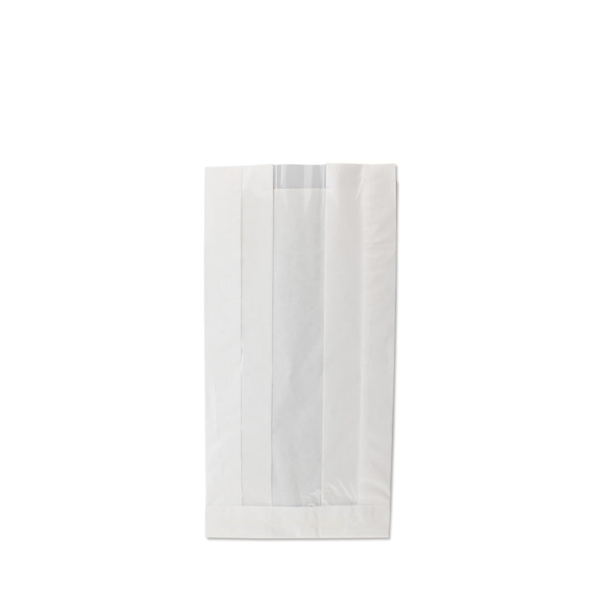 1000 sacchetti per pane in carta bianca con strisce trasparenti e piega laterale XL, 16 + 12 x 30 cm