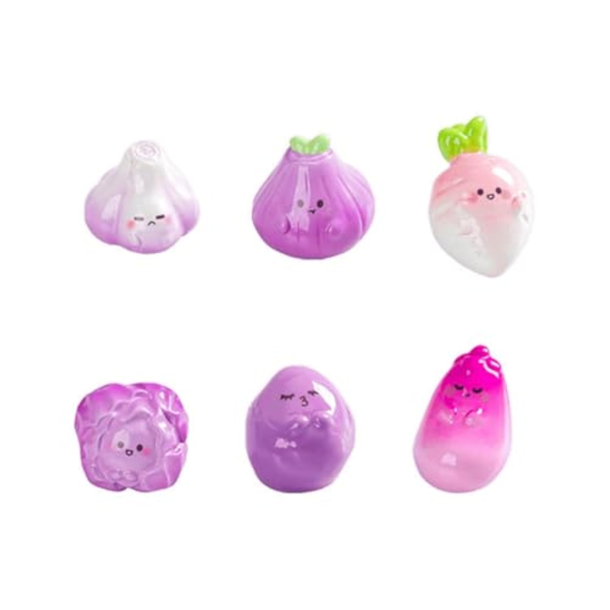 6Pcs Miniature Vegetable Figurines for DIY Crafts