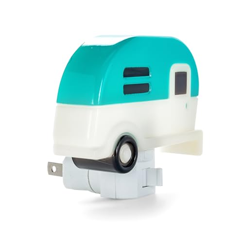 Camco Camper & RV Night Light - Features A 360-Degree Swivel Base & On/Off Switch - Includes (1) 120V LED Bulb - Retro Trailer Accessories (53103)