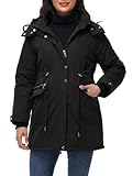 MAACIE UMSTANDS BAUMWOLLJACKE JACKE STEHKRAGEN WASSERDICHTE BAUMWOLLJACKE 2025 WINTER COAT SCHWARZ L