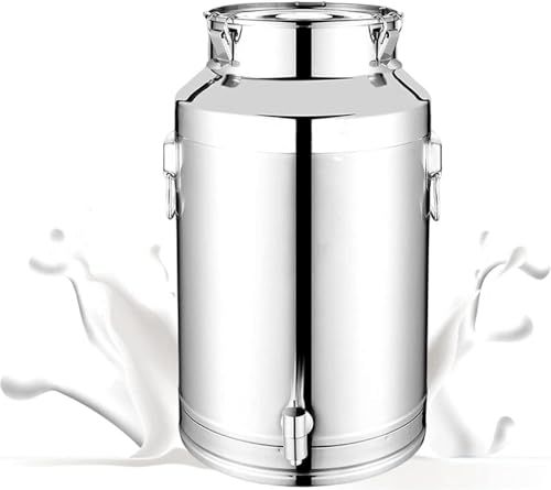 YIJIEHH Pichet Lait INOX,Transport Bidon INOX,avec Couvercle Hermétique, Peut Être Utilisé pour Stocker des Liquides Et des Solides pour Stocker des Liquides Et des Solides-7L
