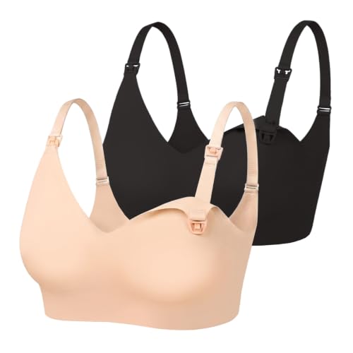 Image of As Fairy Seamless Nursing Bras for Breastfeeding Soft Wireless Sleep Maternity Bralette Regular and Plus Size