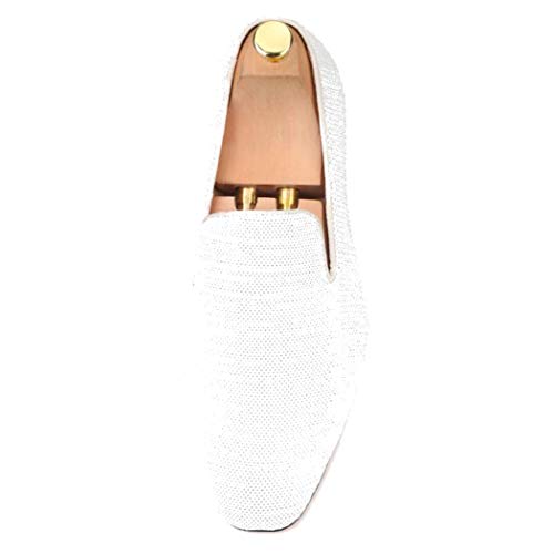 FERUCCI Men White Sequins Slippers Loafers Flats4