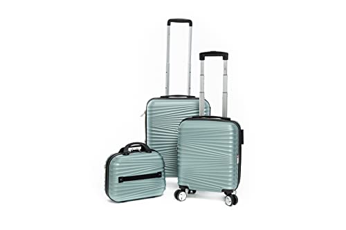 Lot de 2 Valises Extensibles rigides + 30% de Volume + Vanity - Lys Paris (Menthe)