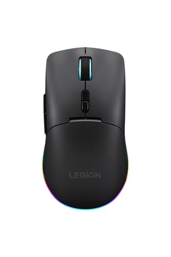 Image of Lenovo Legion M220 Wireless RGB Gaming Mouse, Dual Channel Bluetooth, 2.4Ghz Wireless, USB-C Charging, 5-Level DPI Switch, Symmetrical Medium-Large Size, Black