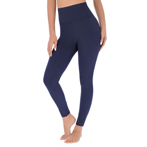 FUTURO FASHION High Waisted Leggings Buttery Soft Casual Leggings for Women Comfy Everyday Stretchy Non See Through Leggings for Women UK, S-XXL Navy
