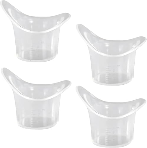 4 Piece Reusable Eye Wash Cup Set with Smooth Rim for Gentle Eye Rinse and Hygiene Care